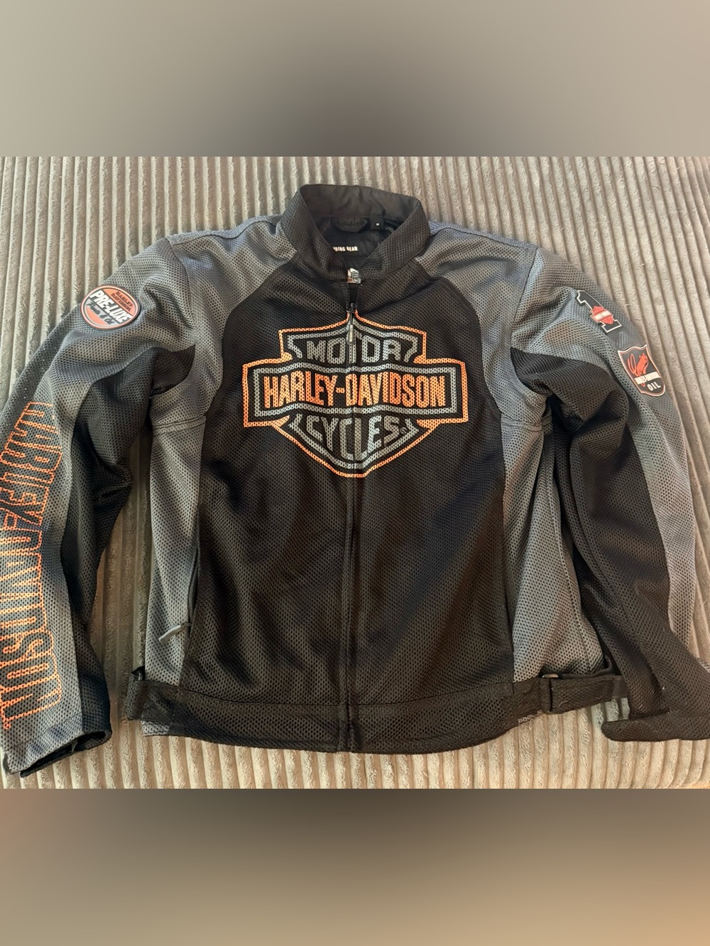 Harley-Davidson Bar and Shield Black & Gray Mesh Riding Jacket